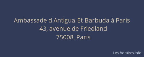 Ambassade d Antigua-Et-Barbuda à Paris