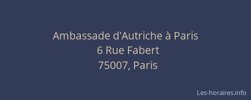 Ambassade d'Autriche à Paris