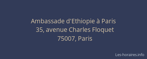Ambassade d'Ethiopie à Paris