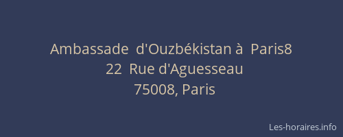 Ambassade  d'Ouzbékistan à  Paris8