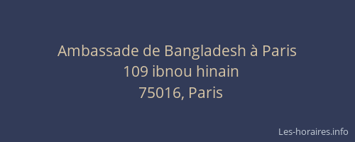 Ambassade de Bangladesh à Paris
