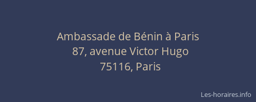 Ambassade de Bénin à Paris