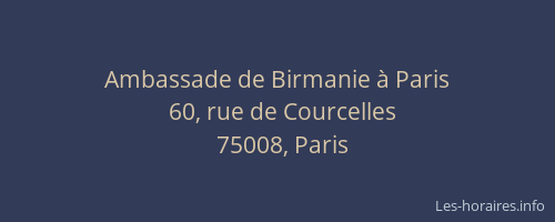 Ambassade de Birmanie à Paris