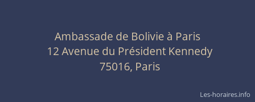Ambassade de Bolivie à Paris