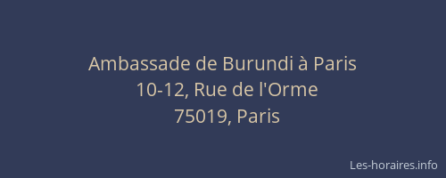 Ambassade de Burundi à Paris