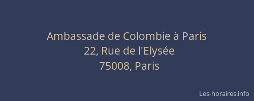 Ambassade de Colombie à Paris