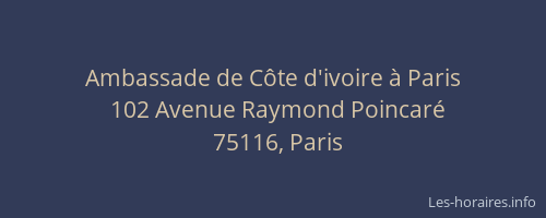 Ambassade de Côte d'ivoire à Paris