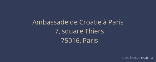 Ambassade de Croatie à Paris