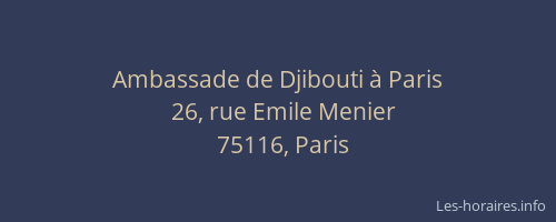 Ambassade de Djibouti à Paris