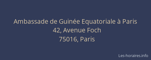 Ambassade de Guinée Equatoriale à Paris