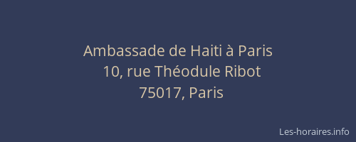 Ambassade de Haiti à Paris