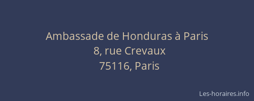 Ambassade de Honduras à Paris