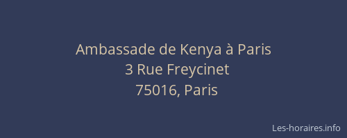 Ambassade de Kenya à Paris