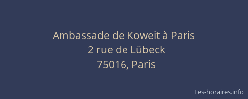Ambassade de Koweit à Paris