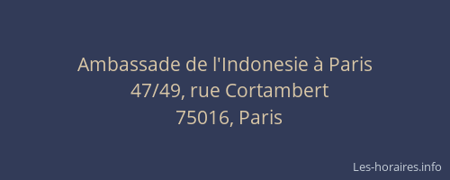 Ambassade de l'Indonesie à Paris