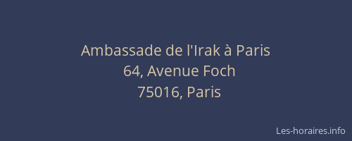 Ambassade de l'Irak à Paris