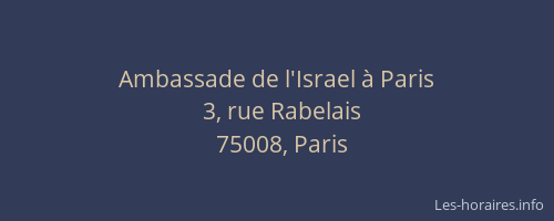 Ambassade de l'Israel à Paris