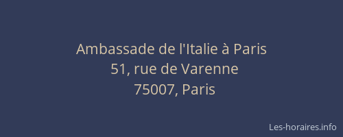 Ambassade de l'Italie à Paris