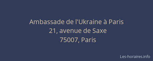 Ambassade de l'Ukraine à Paris