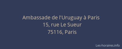 Ambassade de l'Uruguay à Paris