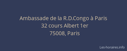Ambassade de la R.D.Congo à Paris