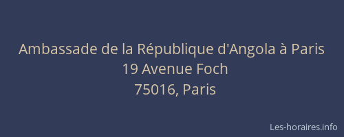 Ambassade de la République d'Angola à Paris