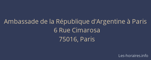 Ambassade de la République d'Argentine à Paris