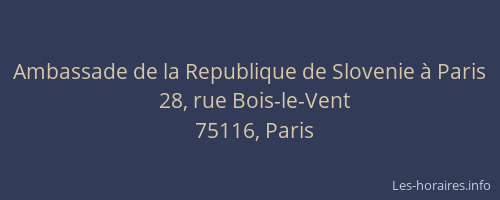 Ambassade de la Republique de Slovenie à Paris