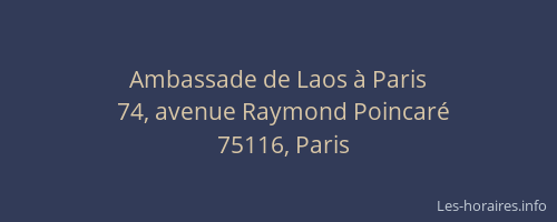 Ambassade de Laos à Paris