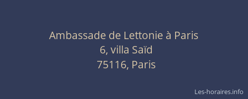 Ambassade de Lettonie à Paris