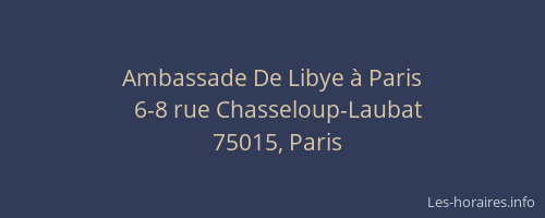 Ambassade De Libye à Paris
