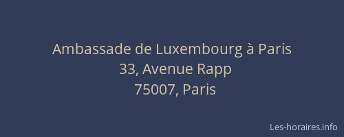 Ambassade de Luxembourg à Paris