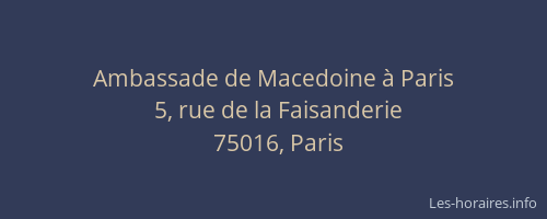Ambassade de Macedoine à Paris