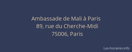 Ambassade de Mali à Paris