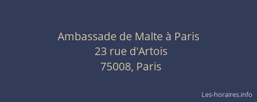 Ambassade de Malte à Paris