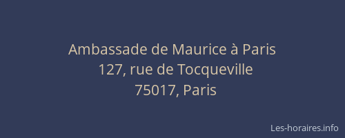 Ambassade de Maurice à Paris