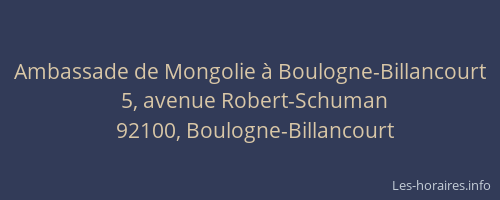 Ambassade de Mongolie à Boulogne-Billancourt