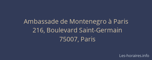 Ambassade de Montenegro à Paris