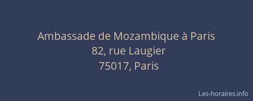 Ambassade de Mozambique à Paris