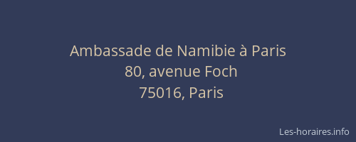 Ambassade de Namibie à Paris