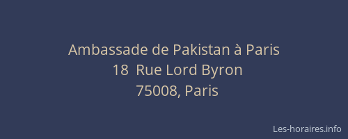 Ambassade de Pakistan à Paris