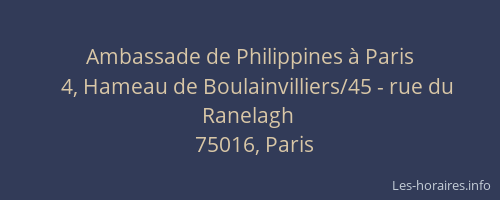 Ambassade de Philippines à Paris
