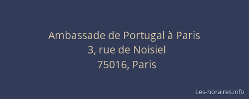 Ambassade de Portugal à Paris