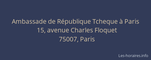 Ambassade de République Tcheque à Paris