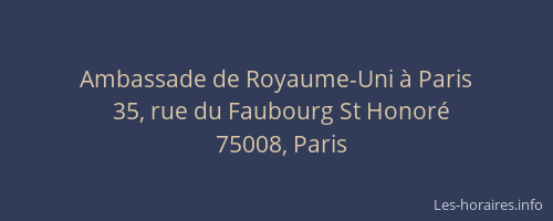 Ambassade de Royaume-Uni à Paris