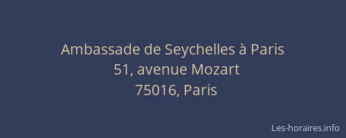 Ambassade de Seychelles à Paris