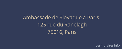 Ambassade de Slovaque à Paris