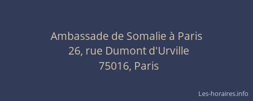 Ambassade de Somalie à Paris