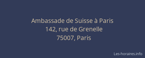 Ambassade de Suisse à Paris