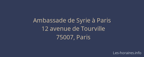 Ambassade de Syrie à Paris